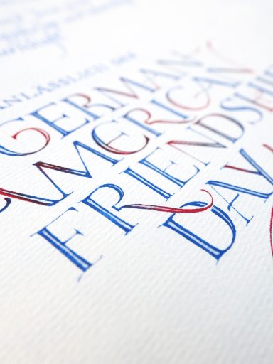 Eintragung goldenes Buch anlässlich deutsch-amerikanischem Freundschaftstag